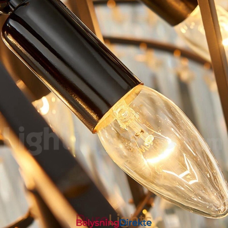 Årets Luksuriøse Postmoderne Gullrund K9 Krystallanhengslysekrone Utstillingshall