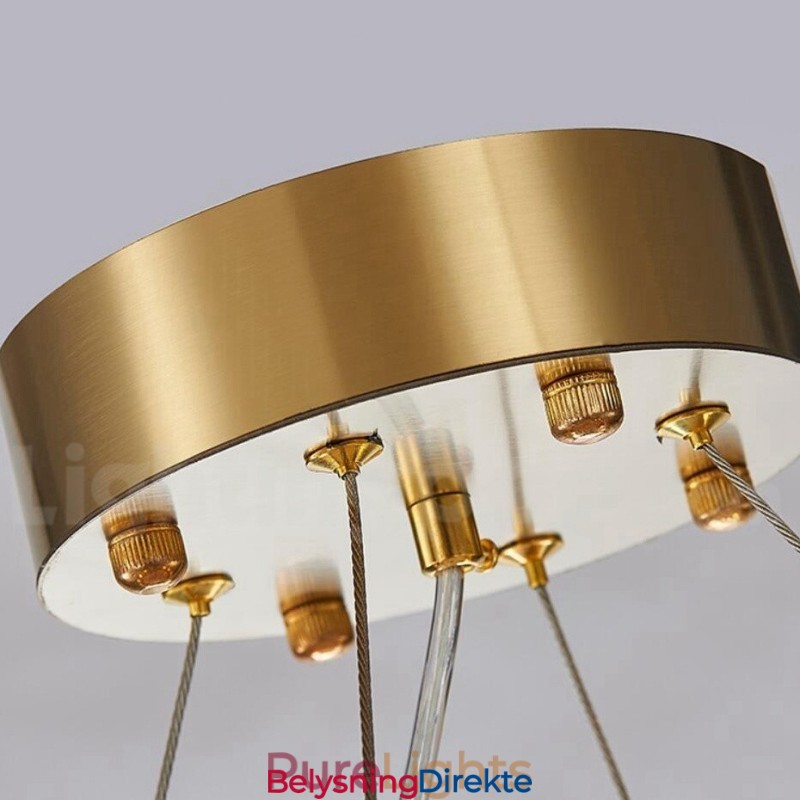 Luksuriøs Moderne Gull Pluss Svart Rund K9 Krystall Anheng Lysekrone Utstillingshall