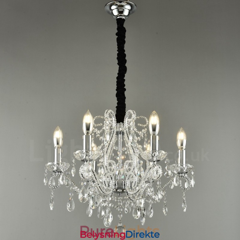 Lys Gull Sølv Amerikansk Stil Krystall Anheng Lysekrone Lys Butikk