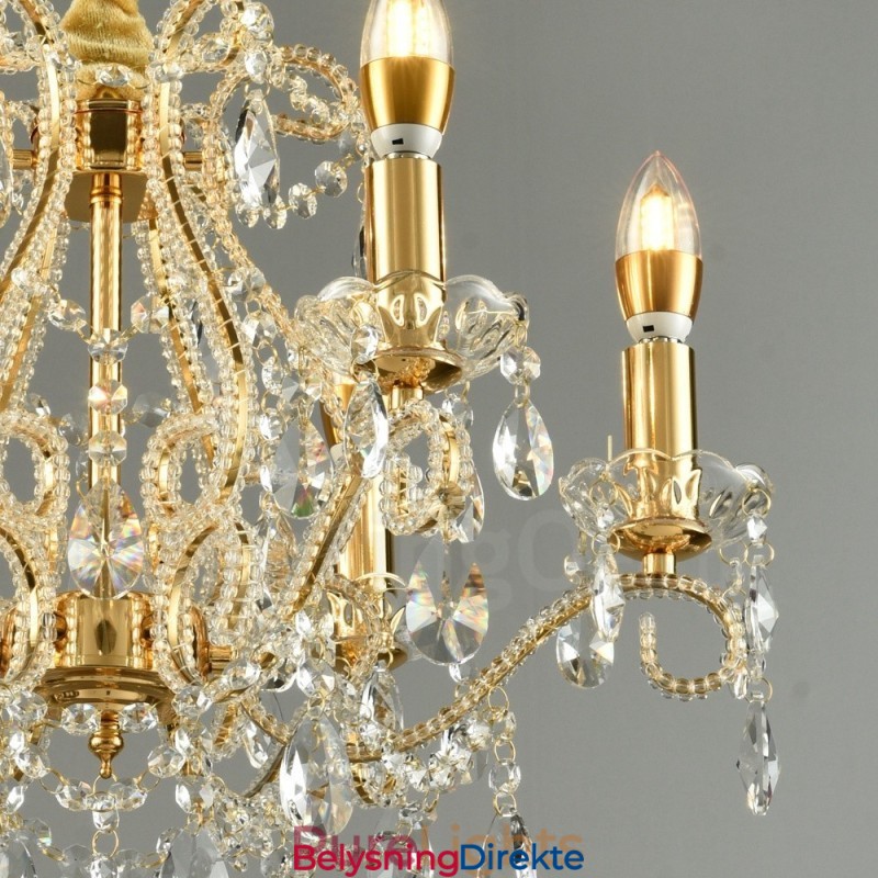 Lys Gull Sølv Amerikansk Stil Krystall Anheng Lysekrone Lys Butikk