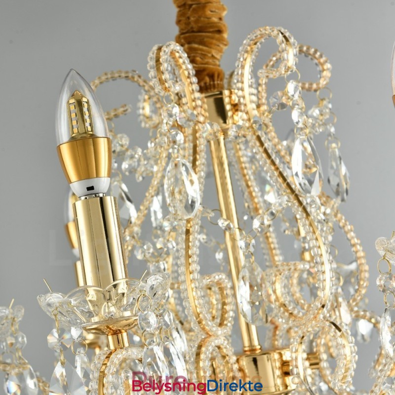 Lys Gull Sølv Amerikansk Stil Krystall Anheng Lysekrone Lys Butikk