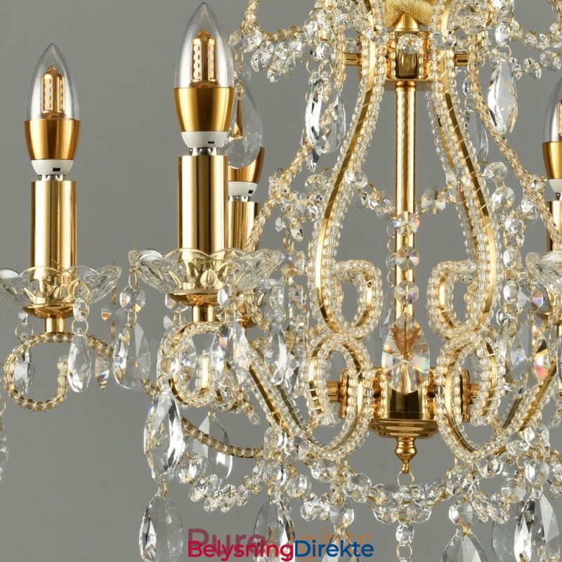 Lys Gull Sølv Amerikansk Stil Krystall Anheng Lysekrone Lys Butikk
