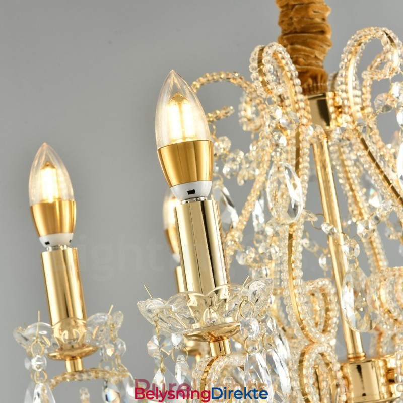 Lys Gull Sølv Amerikansk Stil Krystall Anheng Lysekrone Lys Butikk