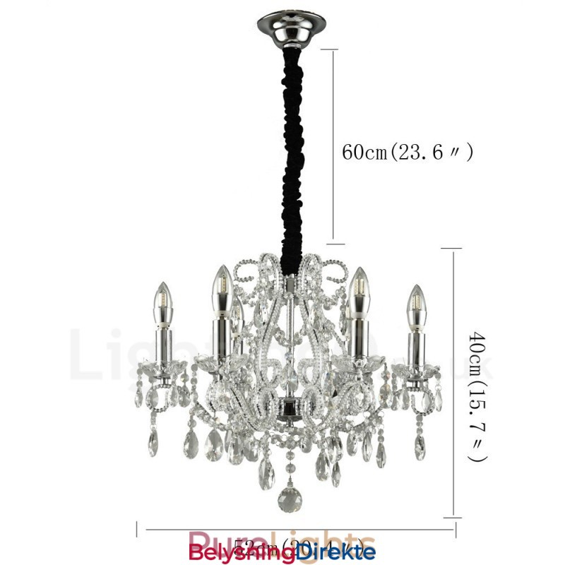 Lys Gull Sølv Amerikansk Stil Krystall Anheng Lysekrone Lys Butikk