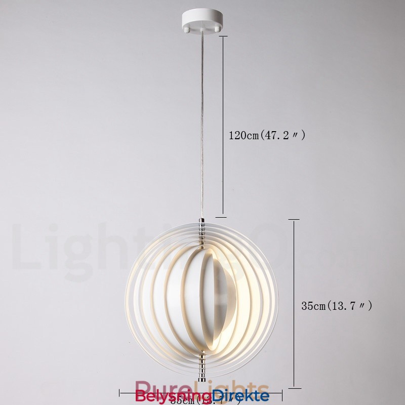 Globe Hvit Roter Postmodern Diy Pendellampe