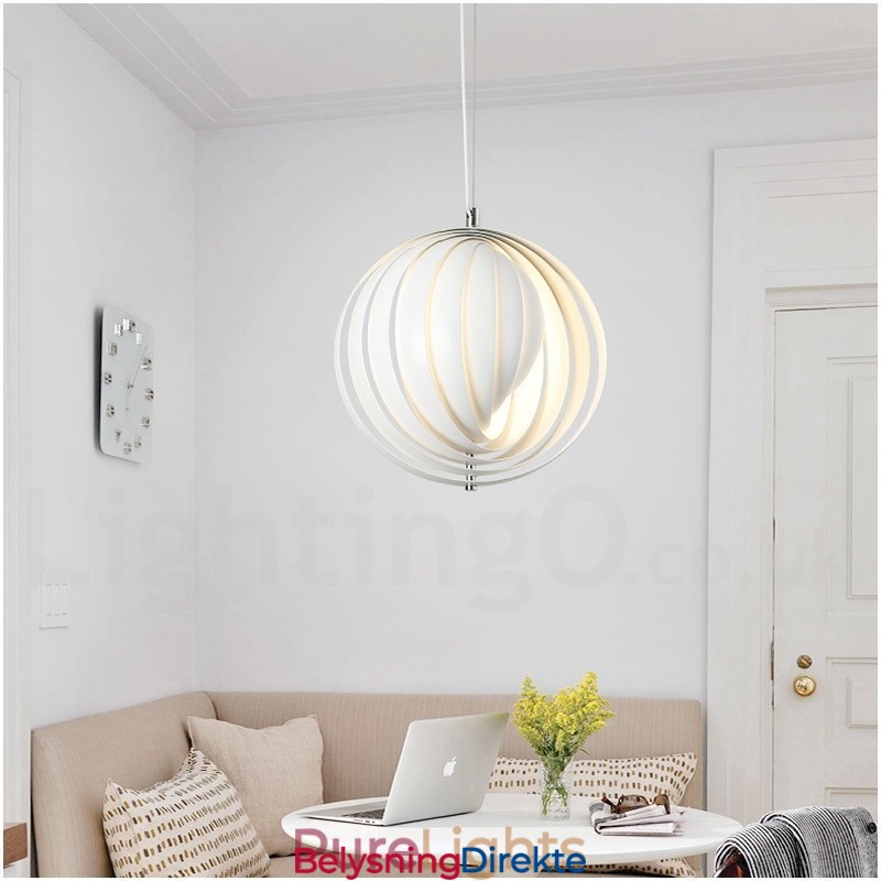 Globe Hvit Roter Postmodern Diy Pendellampe