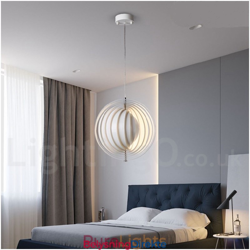 Globe Hvit Roter Postmodern Diy Pendellampe