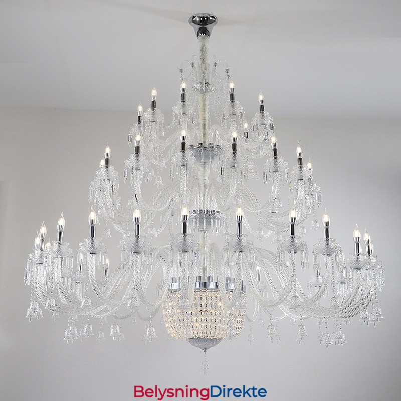 50 Lys Klar Elegant Luksuriøs Krystalllysekrone Utstillingshall
