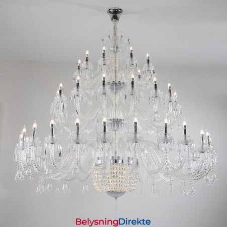 50 Lys Klar Elegant Luksuriøs Krystalllysekrone Utstillingshall