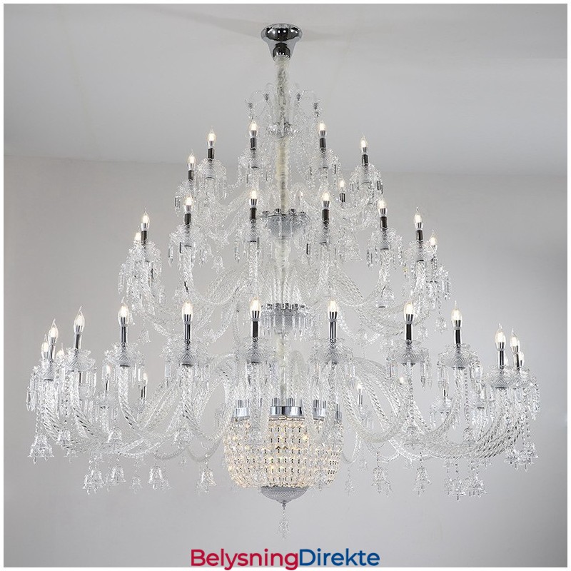 50 Lys Klar Elegant Luksuriøs Krystalllysekrone Utstillingshall