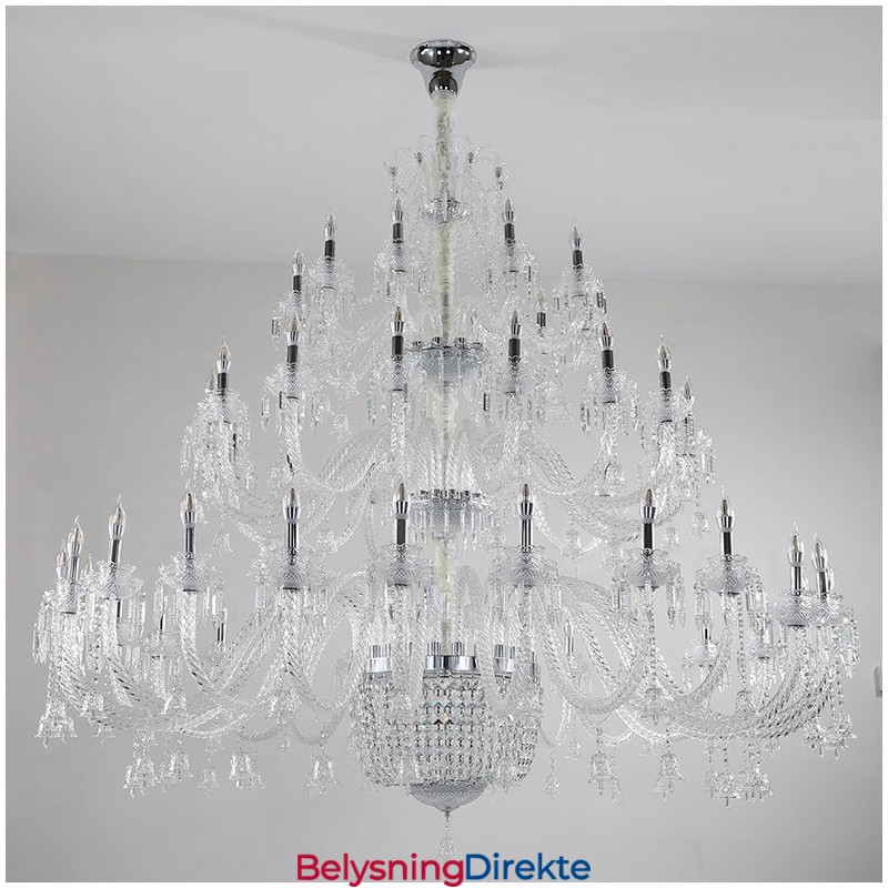 50 Lys Klar Elegant Luksuriøs Krystalllysekrone Utstillingshall