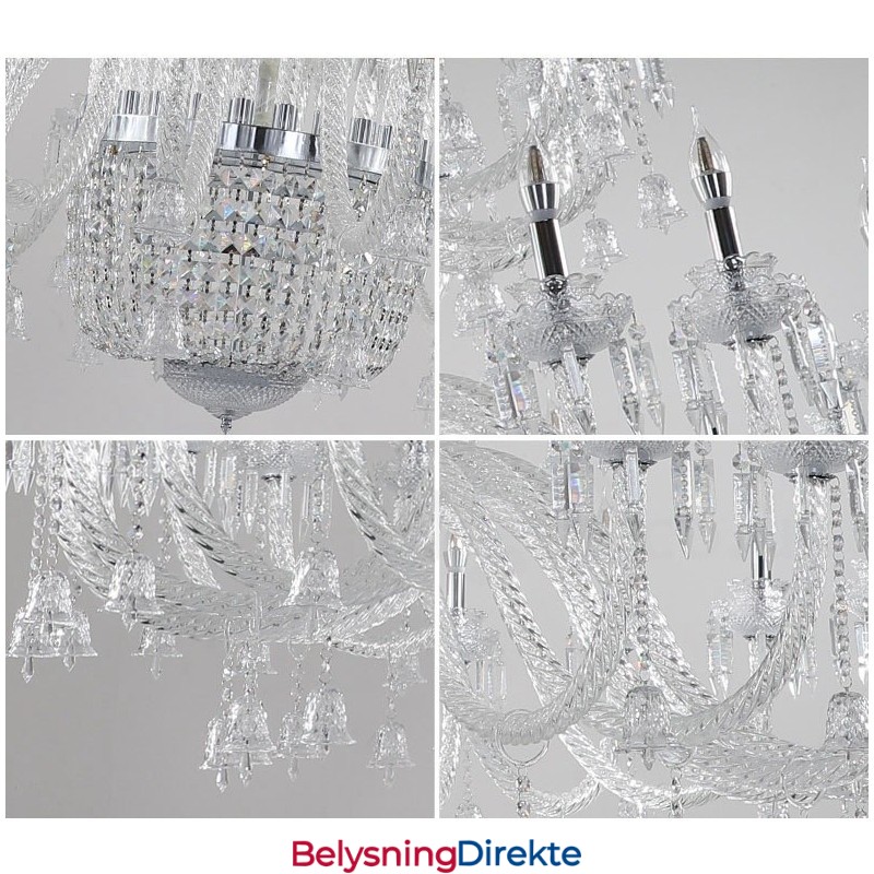 50 Lys Klar Elegant Luksuriøs Krystalllysekrone Utstillingshall