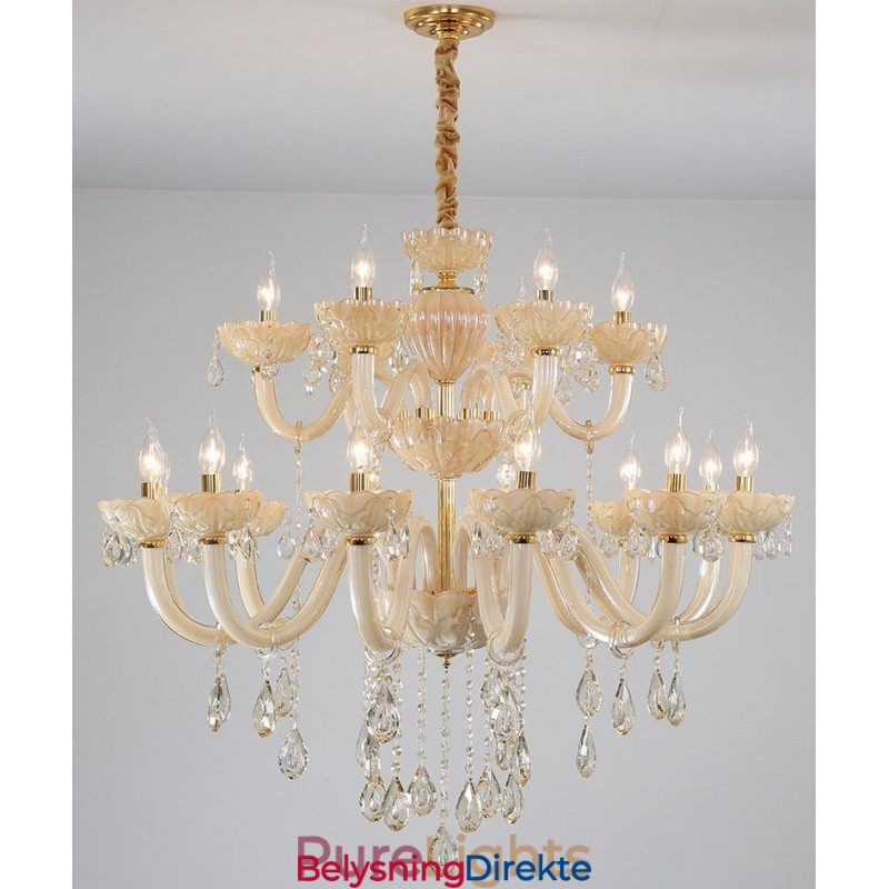18 (12+6) Lys Luksuriøs Champagne Krystalllysekrone