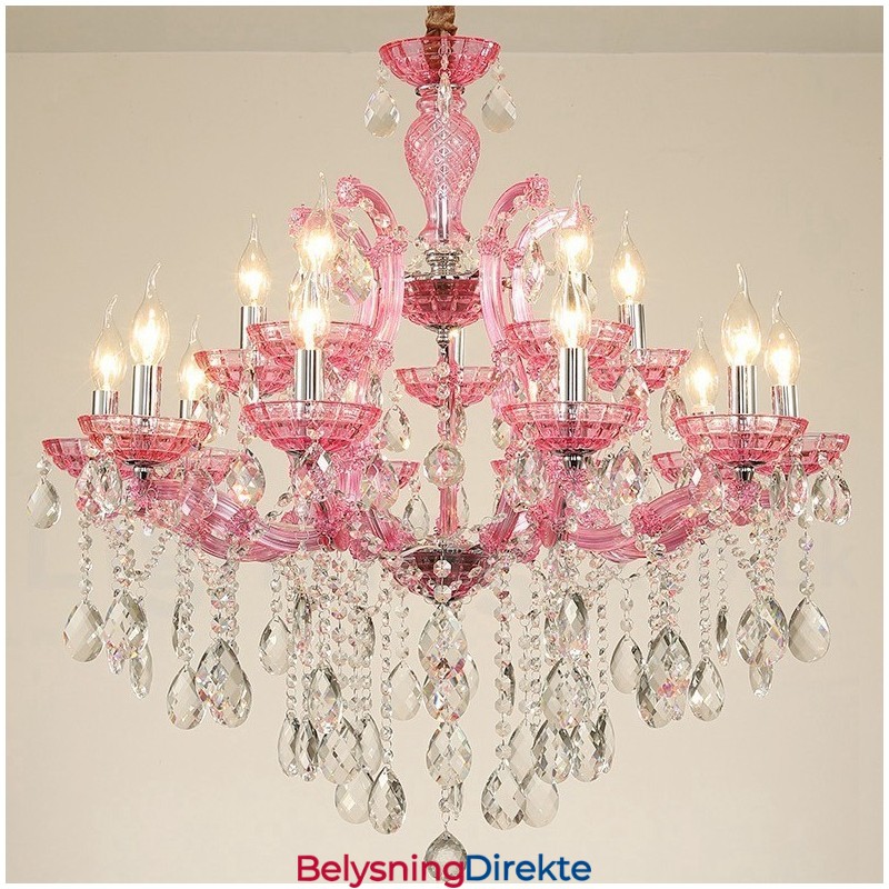 Flerfarget 18 (12+6) Lys Luksuriøs Krystalllysekrone Med Klar Krystall