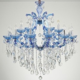 Flerfarget 18 (12+6) Lys Luksuriøs Krystalllysekrone Med Klar Krystall