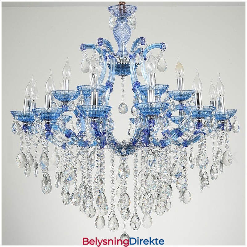 Flerfarget 18 (12+6) Lys Luksuriøs Krystalllysekrone Med Klar Krystall