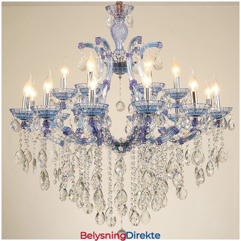 Flerfarget 18 (12+6) Lys Luksuriøs Krystalllysekrone Med Klar Krystall