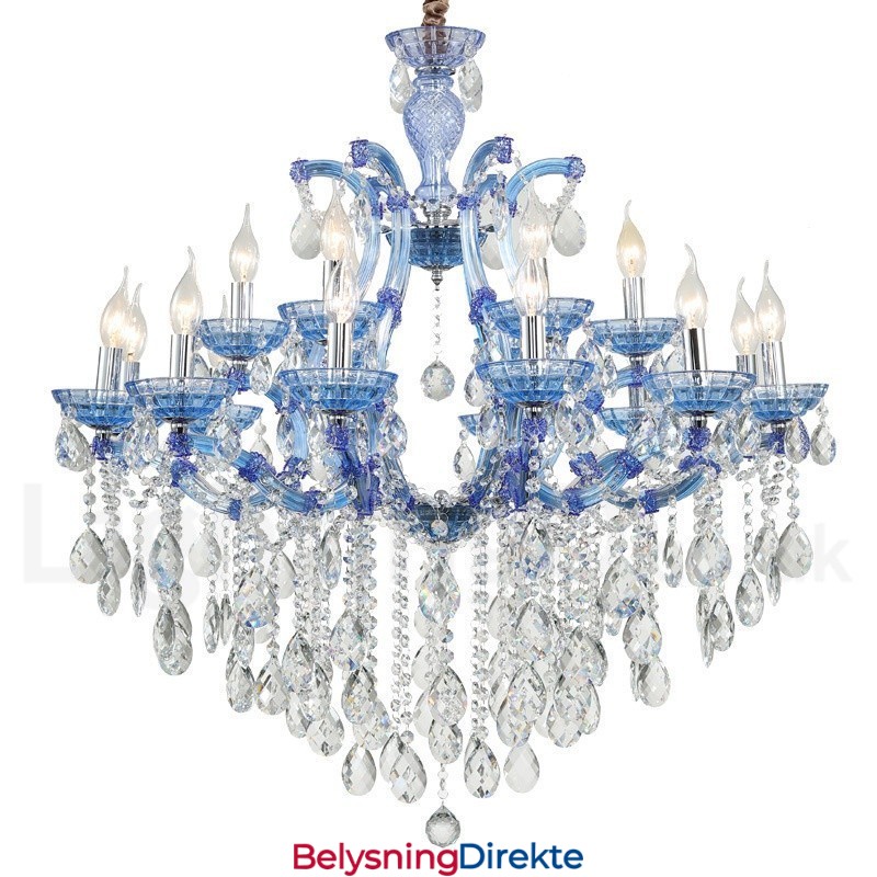Flerfarget 18 (12+6) Lys Luksuriøs Krystalllysekrone Med Klar Krystall