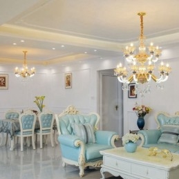 15 (10+5) Lys Moderne Samtidskunstnerisk Champagne-Lysekrone Med Krystall