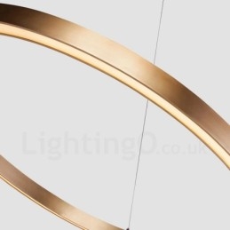 Wi-Fi Smart Dimmbar Gull Rose Gull Moderne Samtidsstil 3 Rings Lys Aluminiumslegering Pendellampe Med Akrylskjerm