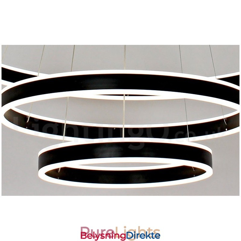 Dimbar Wi-Fi Smart 3 Rings To Strips Moderne Samtidsstil Pendellampe Med Akrylskjerm