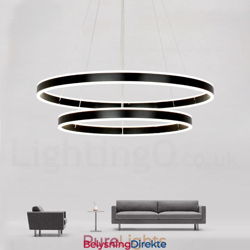 Dimbar Wi-Fi Smart 3 Rings To Strips Moderne Samtidsstil Pendellampe Med Akrylskjerm