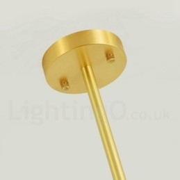 6 Lyskrone I Ren Messing, Nord-Europa, Moderne Anhengslampe Med Metallmolekyler