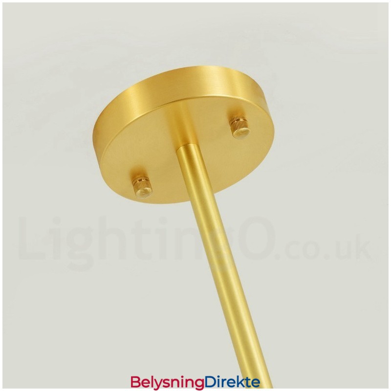 8 Lyskrone I Ren Messing, Nord-Europa, Moderne Anhengslampe Med Metallmolekyler