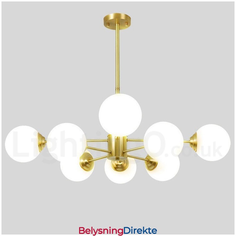 8 Lys (4+4 Lys) To Etasjers Ren Messing Nordeuropeisk Bønnelysekrone Moderne Metallmolekyler Anhengslampe
