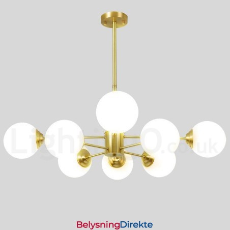 8 Lys (4+4 Lys) To Etasjers Ren Messing Nordeuropeisk Bønnelysekrone Moderne Metallmolekyler Anhengslampe