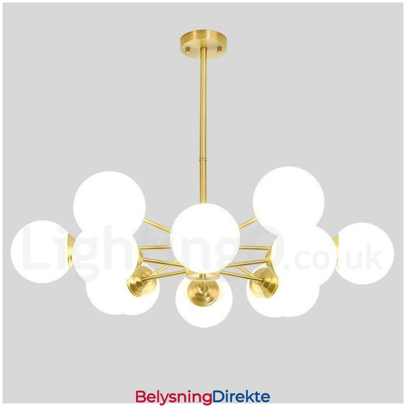 12 Lys (6+6 Lys) To Etasjers Ren Messing Nordeuropeisk Bønnelysekrone Moderne Metallmolekyler Anhengslampe