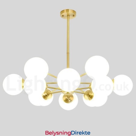 12 Lys (6+6 Lys) To Etasjers Ren Messing Nordeuropeisk Bønnelysekrone Moderne Metallmolekyler Anhengslampe