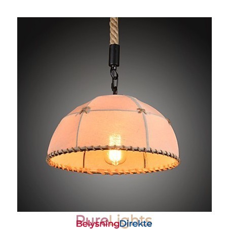 Retro Håndlaget Hamptau-Lysekronelampe I Industriell Landlig Stil