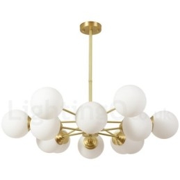 12 Lys (6+6 Lys) To Etasjers Ren Messing Nordeuropeisk Bønnelysekrone Moderne Metallmolekyler Anhengslampe