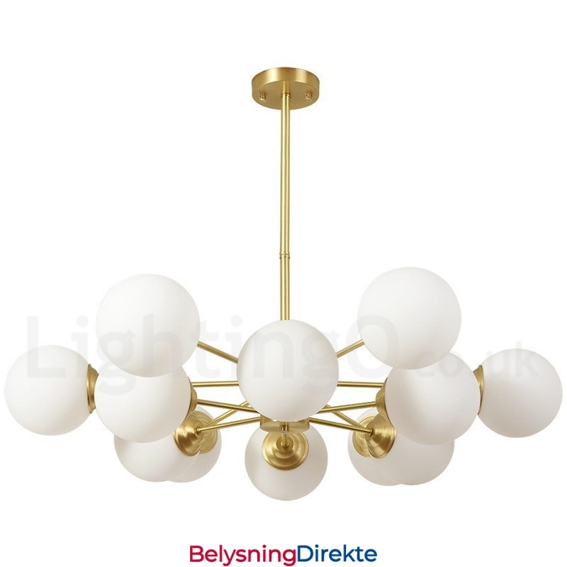 12 Lys (6+6 Lys) To Etasjers Ren Messing Nordeuropeisk Bønnelysekrone Moderne Metallmolekyler Anhengslampe