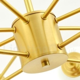 12 Lys (8+4 Lys) To Etasjers Nordeuropeisk Bønnelysekrone I Ren Messing, Moderne Metallmolekyler-Anhengslampe