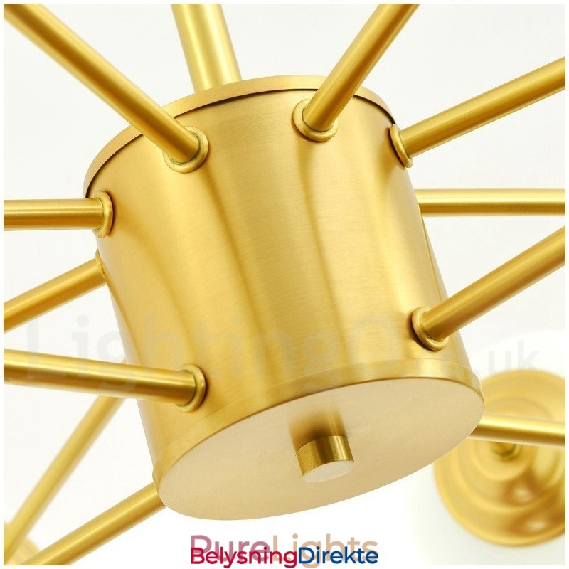 12 Lys (8+4 Lys) To Etasjers Nordeuropeisk Bønnelysekrone I Ren Messing, Moderne Metallmolekyler-Anhengslampe