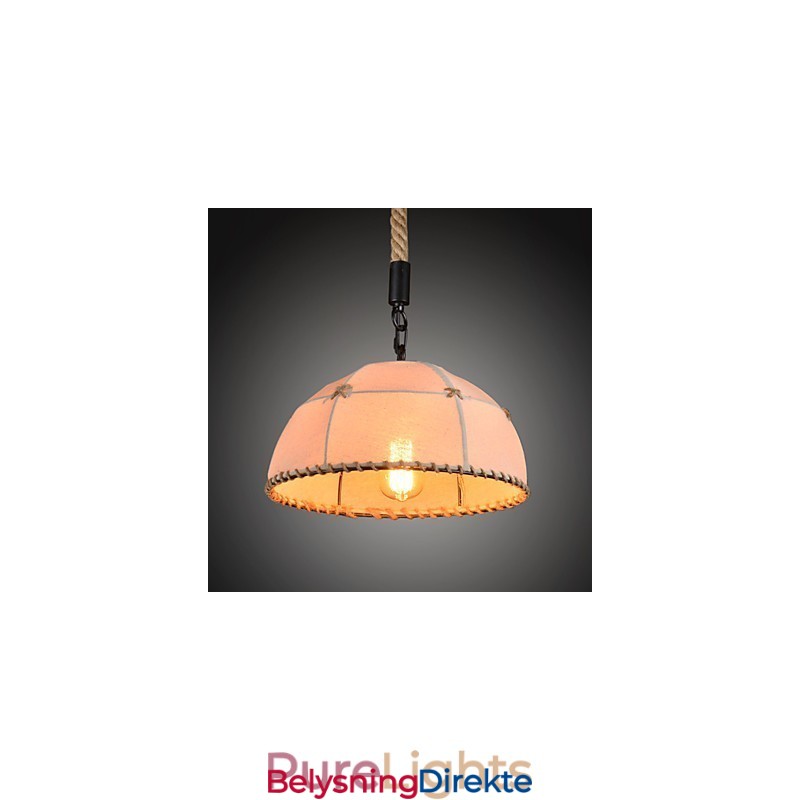 Retro Håndlaget Hamptau-Lysekronelampe I Industriell Landlig Stil