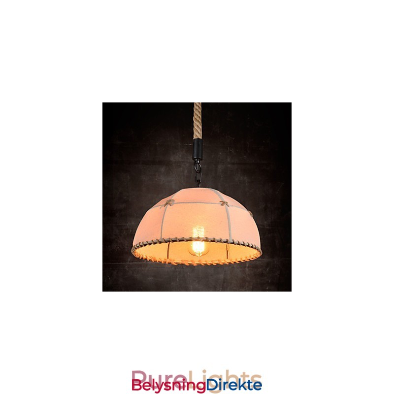 Retro Håndlaget Hamptau-Lysekronelampe I Industriell Landlig Stil