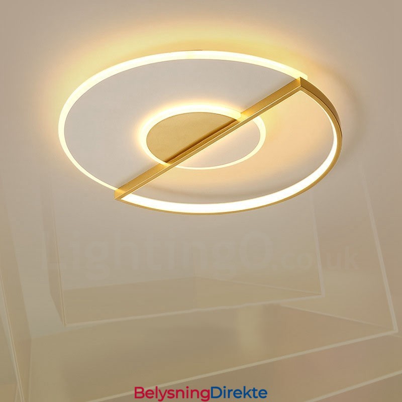 Gullfargede Ultratynne Moderne, Samtidskunstneriske Nordiske Taklamper Med Fjernkontroll, Kan Også Brukes Som Vegglampe