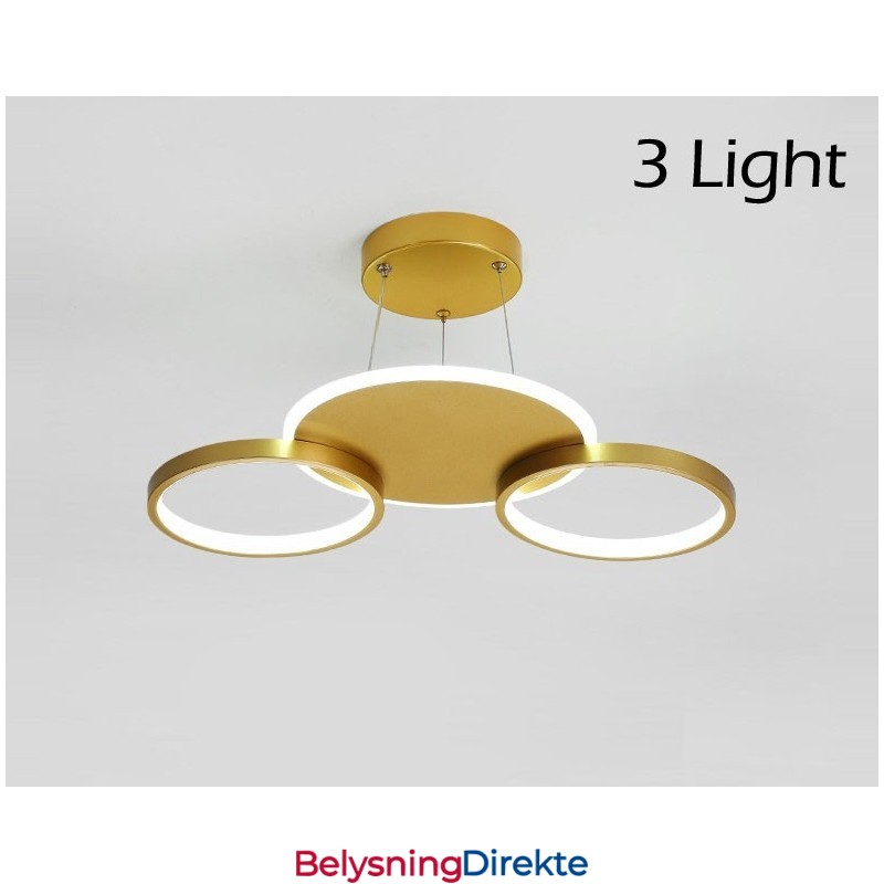 Gullfarget Moderne, Samtidskunstnerisk Nordisk Stil, Sirkelformet Taklysekrone Med Fjernkontroll, Kan Også Brukes Som Vegglampe
