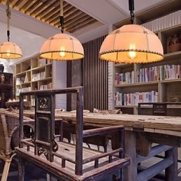 Retro Håndlaget Hamptau-Lysekronelampe I Industriell Landlig Stil