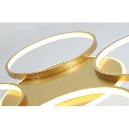 Gullfarget Moderne, Samtidskunstnerisk Nordisk Stil, Sirkelformet Taklysekrone Med Fjernkontroll, Kan Også Brukes Som Vegglampe