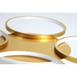 Gullfarget Moderne, Samtidskunstnerisk Nordisk Stil, Sirkelformet Taklysekrone Med Fjernkontroll, Kan Også Brukes Som Vegglampe