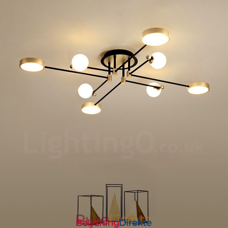 Gullsvart Tak Moderne Metalllysekrone