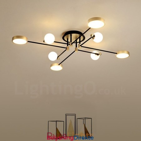 Gullsvart Tak Moderne Metalllysekrone