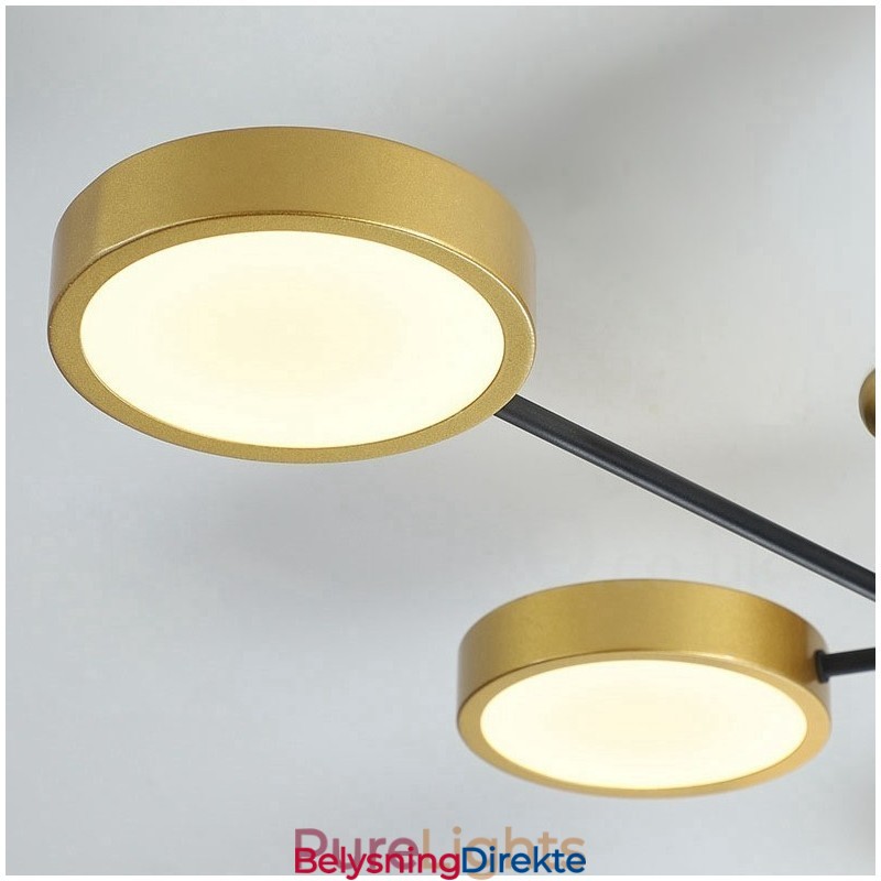 Gullsvart Tak Moderne Metalllysekrone