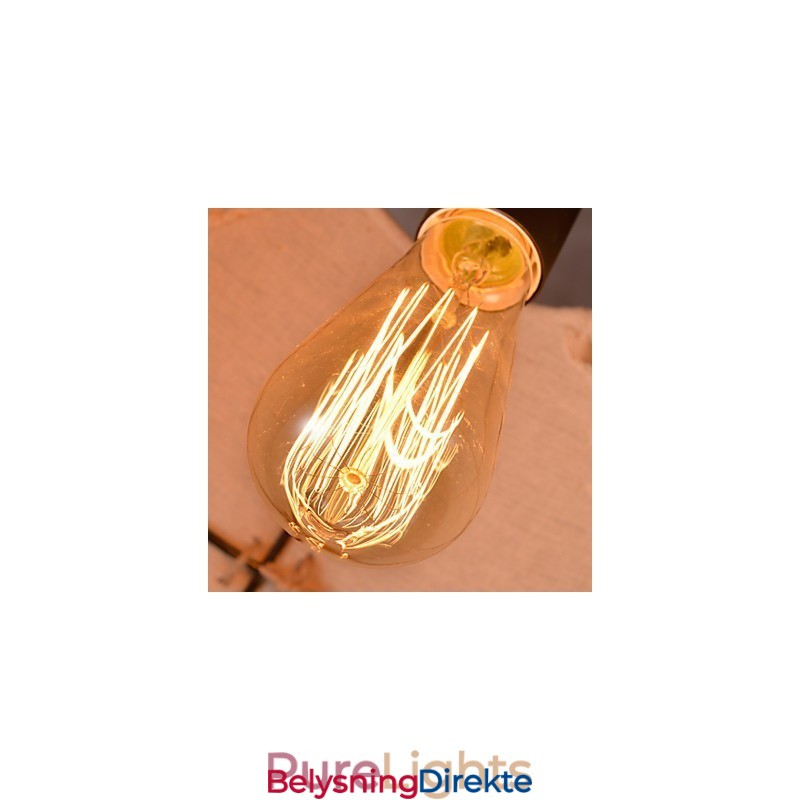 Retro Håndlaget Hamptau-Lysekronelampe I Industriell Landlig Stil