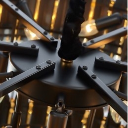 To-Etasjes Luksuriøs Postmoderne Svart Og Gull Rund K9 Krystall Anhengslysekrone