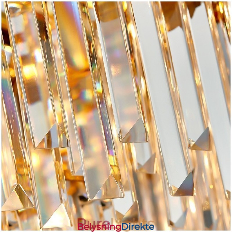 Luksuriøs Postmoderne Sort Og Gull Rund K9 Krystall Anhengslysekrone